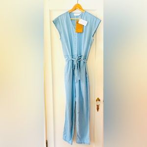 Reistor light blue jump suit. Sold via J Crew